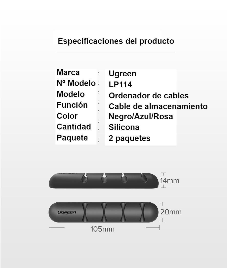 Organizador de cables, enrollador de cable USB de silicona, clips flexibles para gestión de cables para mouse, auriculares, soporte de cable para auriculares