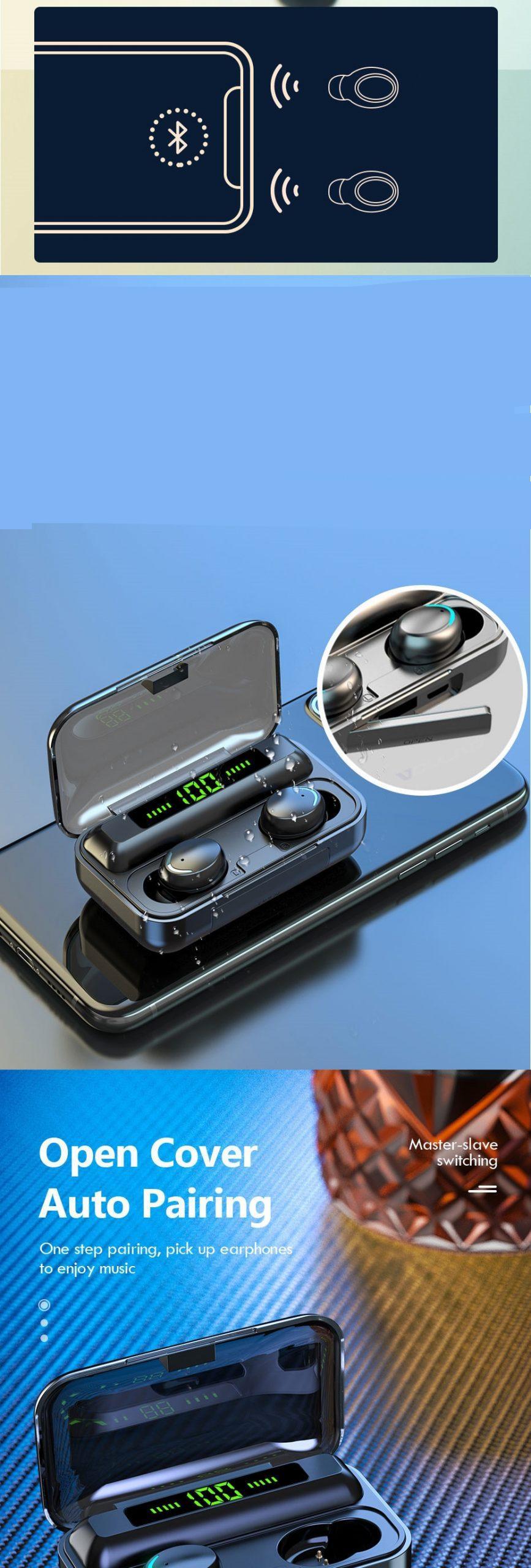 Auriculares Bluetooth inalámbricos e impermeables