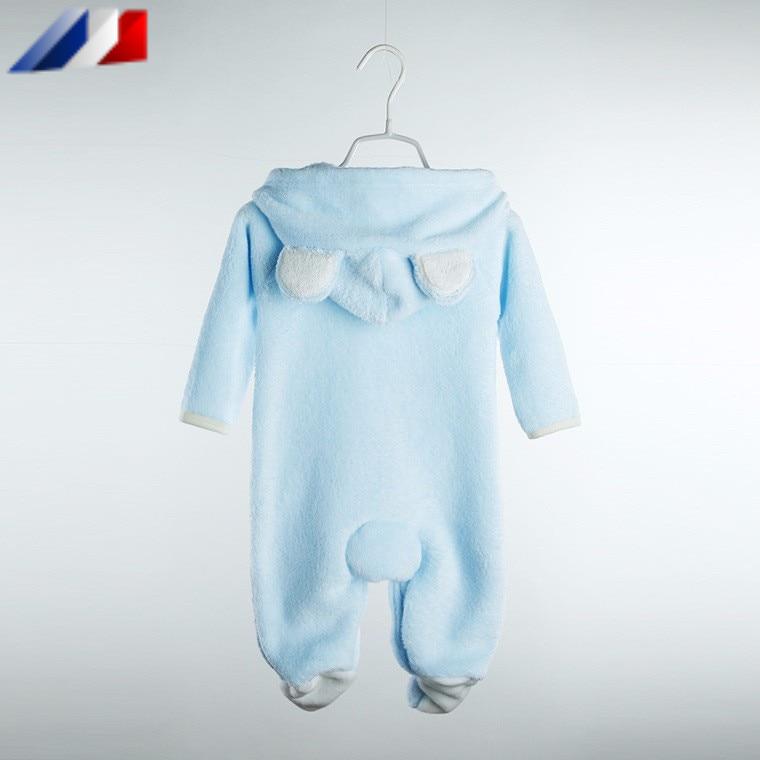Mameluco suave de vellón con capucha para bebé