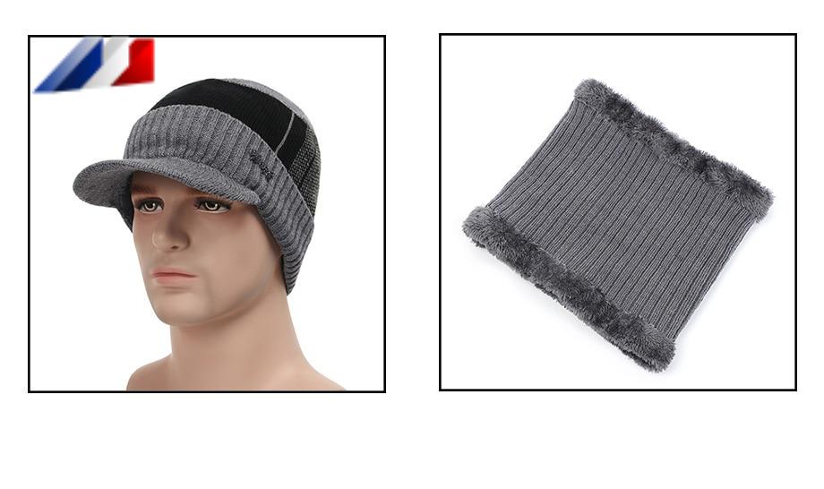 Set de gorra y cuello de invierno para hombre