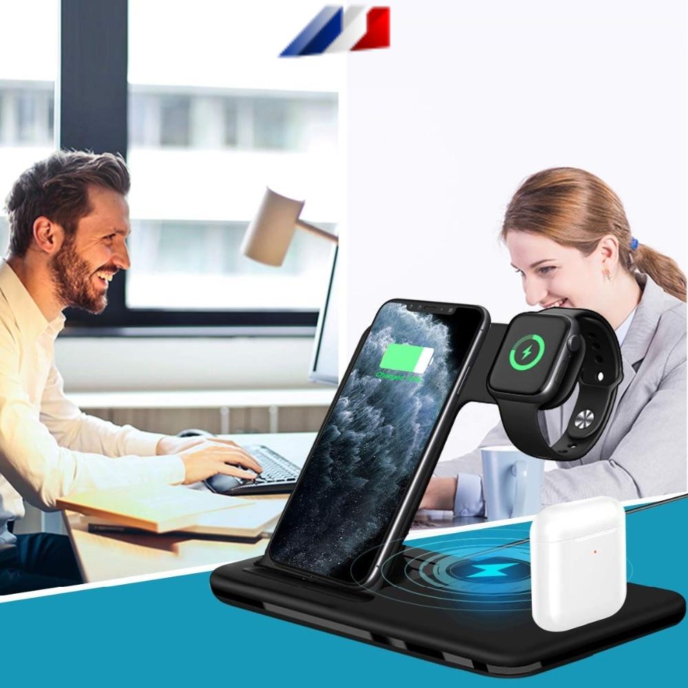 Soporte de cargador inalámbrico rápido plegable para teléfono y reloj