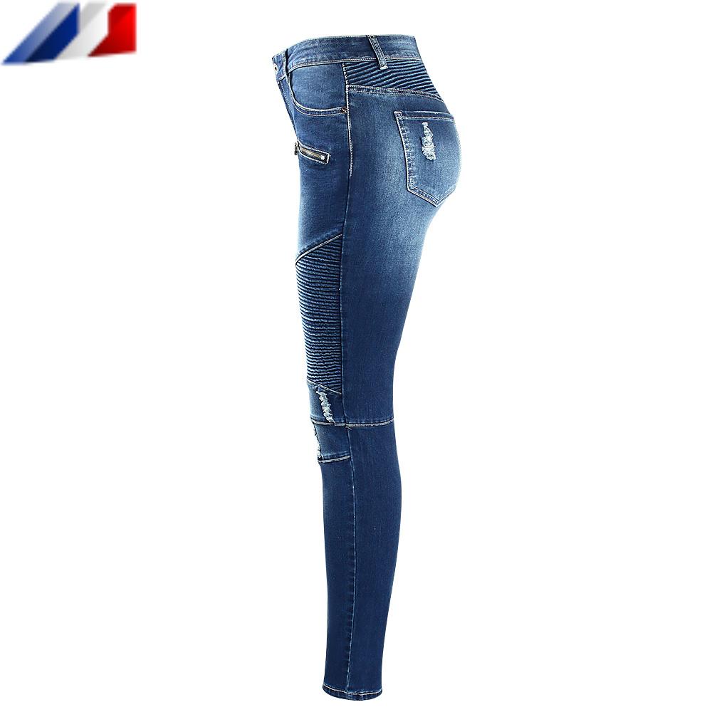 Jeans ajustados de cintura media para mujer