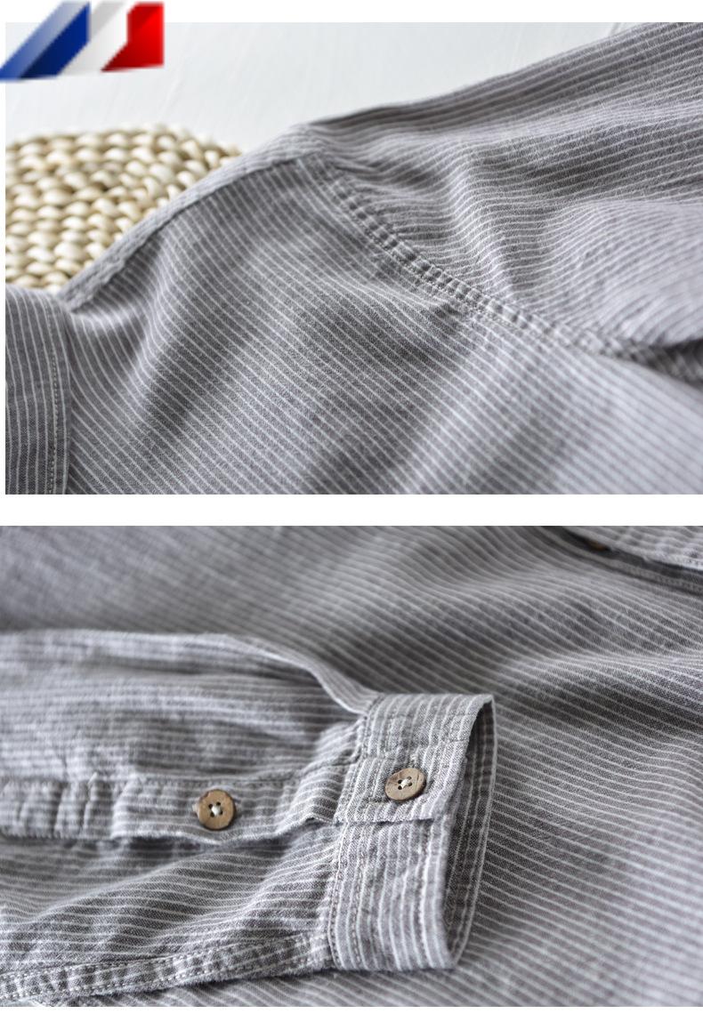 Camisa de manga larga de LINO vintage para hombre