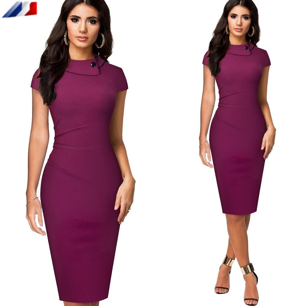 Elegante vestido de colores ideal para ir a la oficina