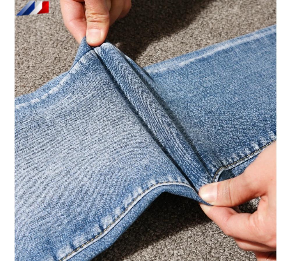 Jeans con cintura a rayas para mujer