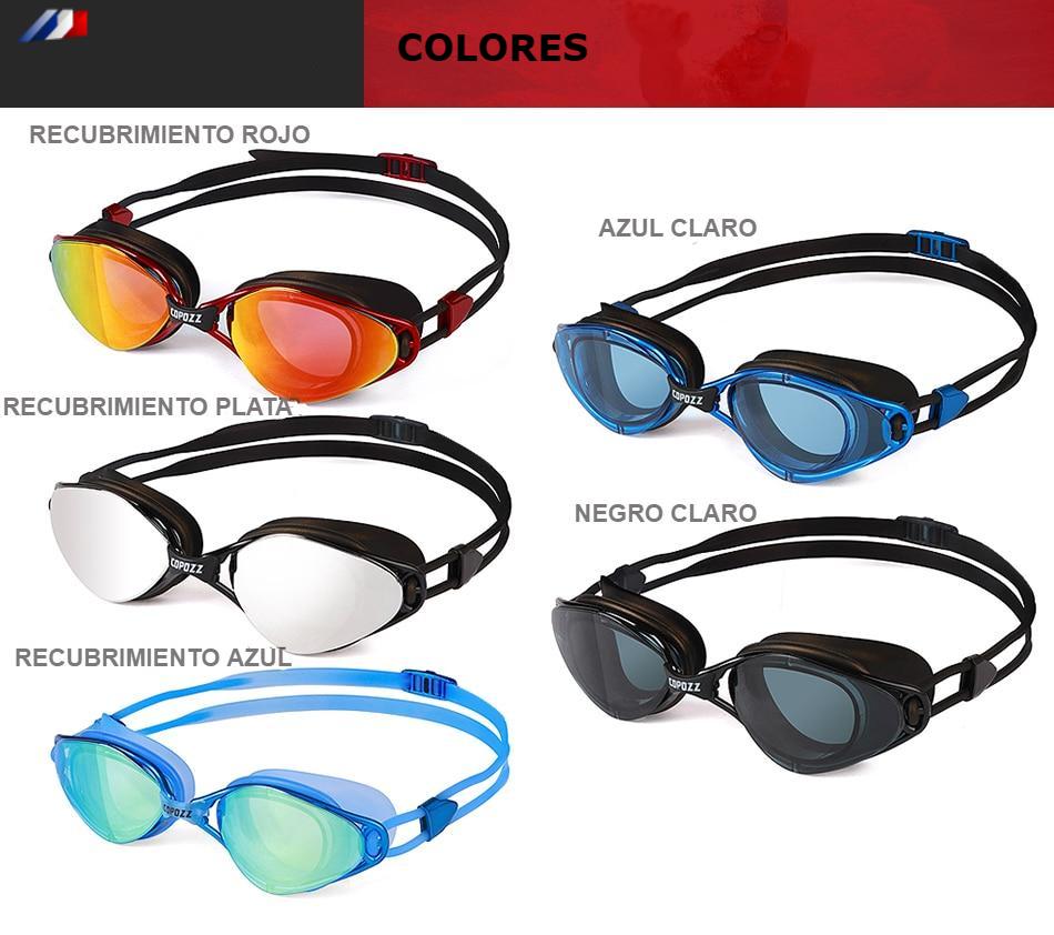 Gafas de natación profesionales antivaho con revestimiento ajustable UV para hombres y mujeres, gafas de natación de silicona impermeables para adultos