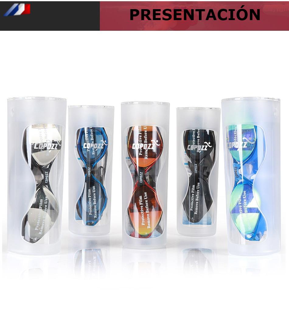 Gafas de natación profesionales antivaho con revestimiento ajustable UV para hombres y mujeres, gafas de natación de silicona impermeables para adultos