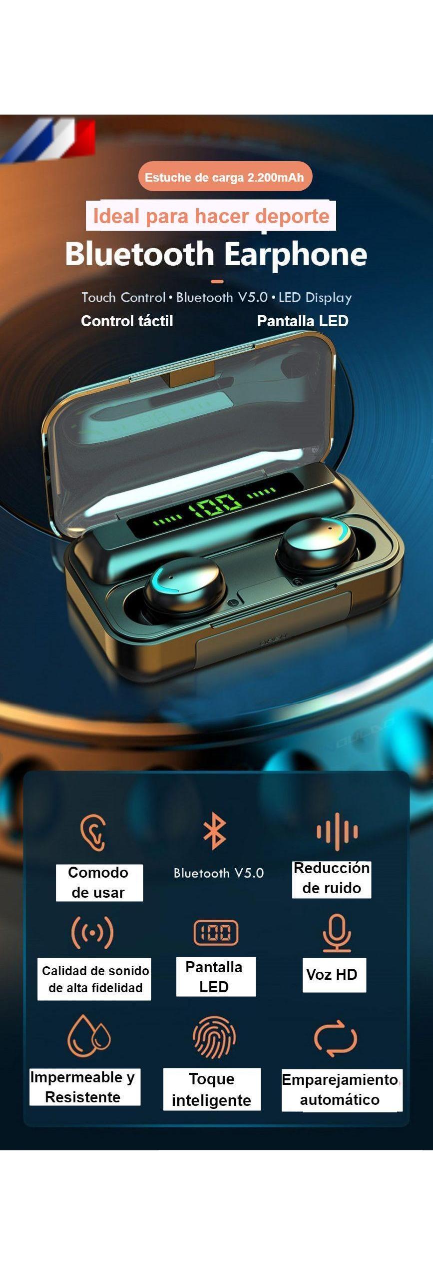 Auriculares Bluetooth inalámbricos e impermeables